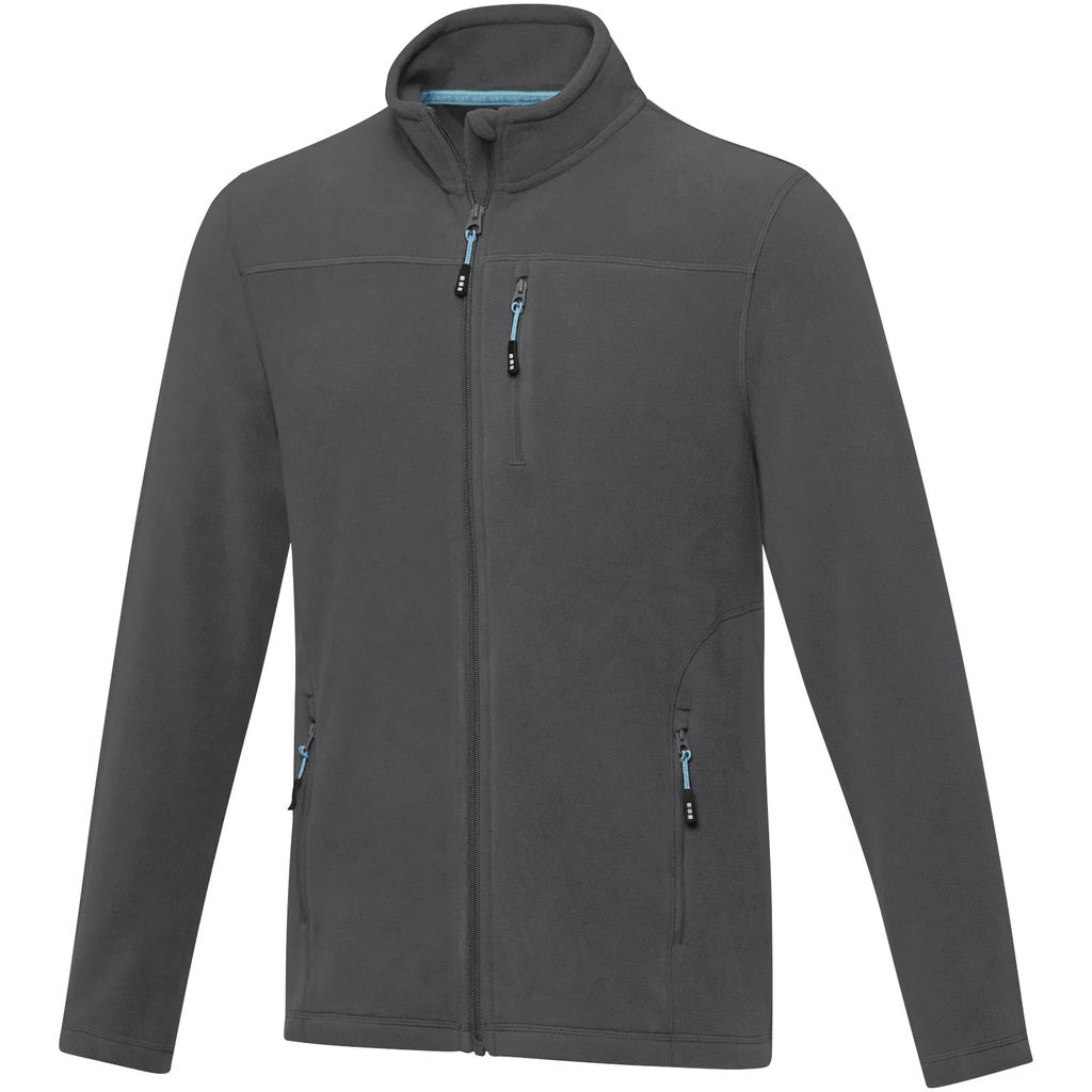 Чоловіча флісова куртка Amber на блискавці із перероблених матеріалів за стандартом GRS, колір сірий  розмір XS
