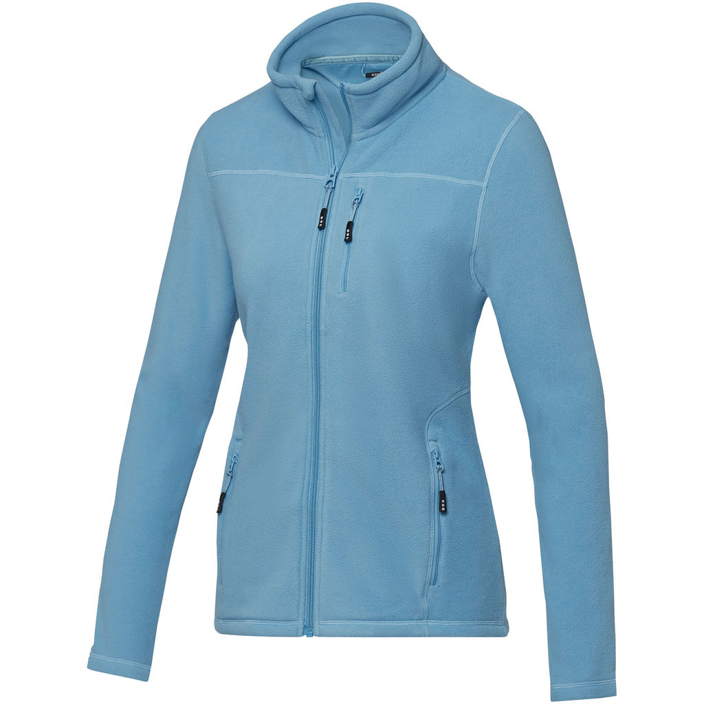 Женская флисовая куртка Amber на молнии из переработанных материалов по стандарту GRS, цвет синий  размер S