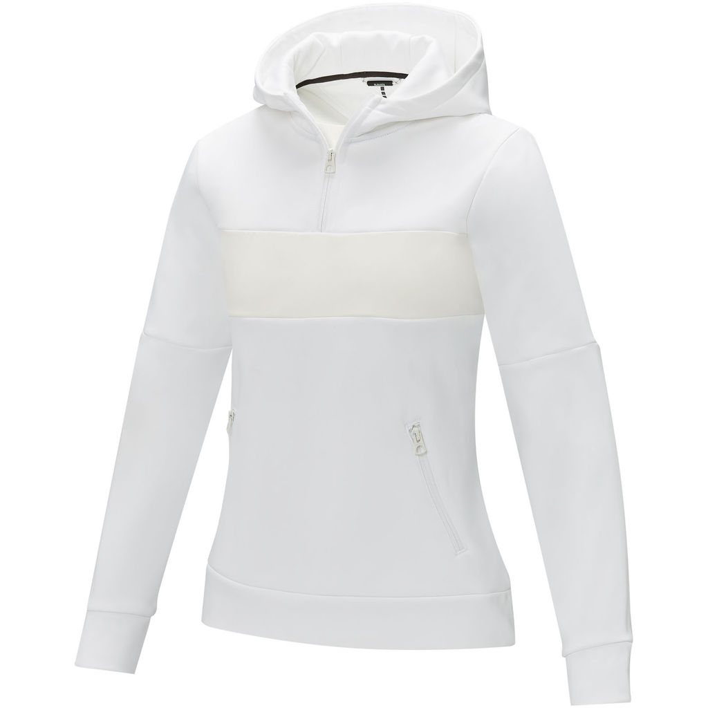 Жіночий светр анорак Sayan на блискавці на половину довжини з капюшоном, колір білий  розмір XS