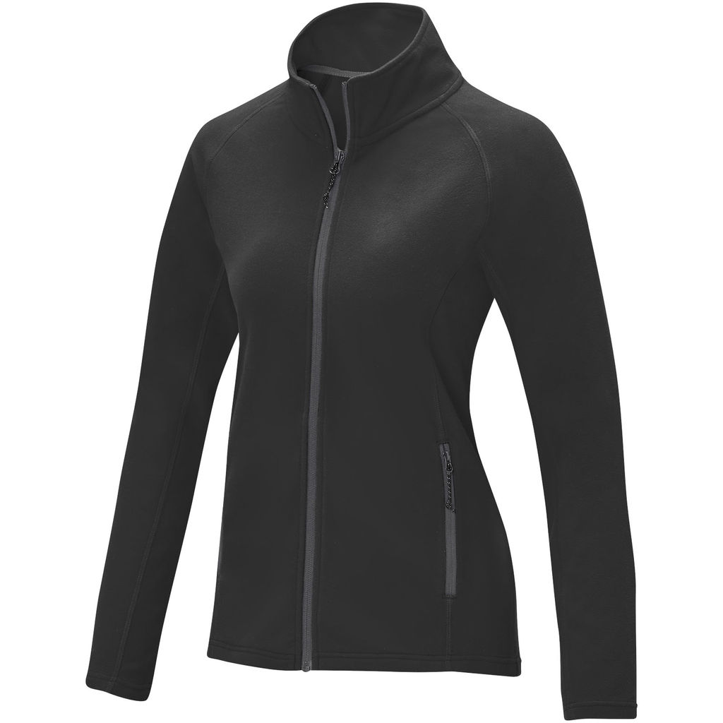Жіноча флісова куртка Zelus, колір суцільний чорний  розмір XS