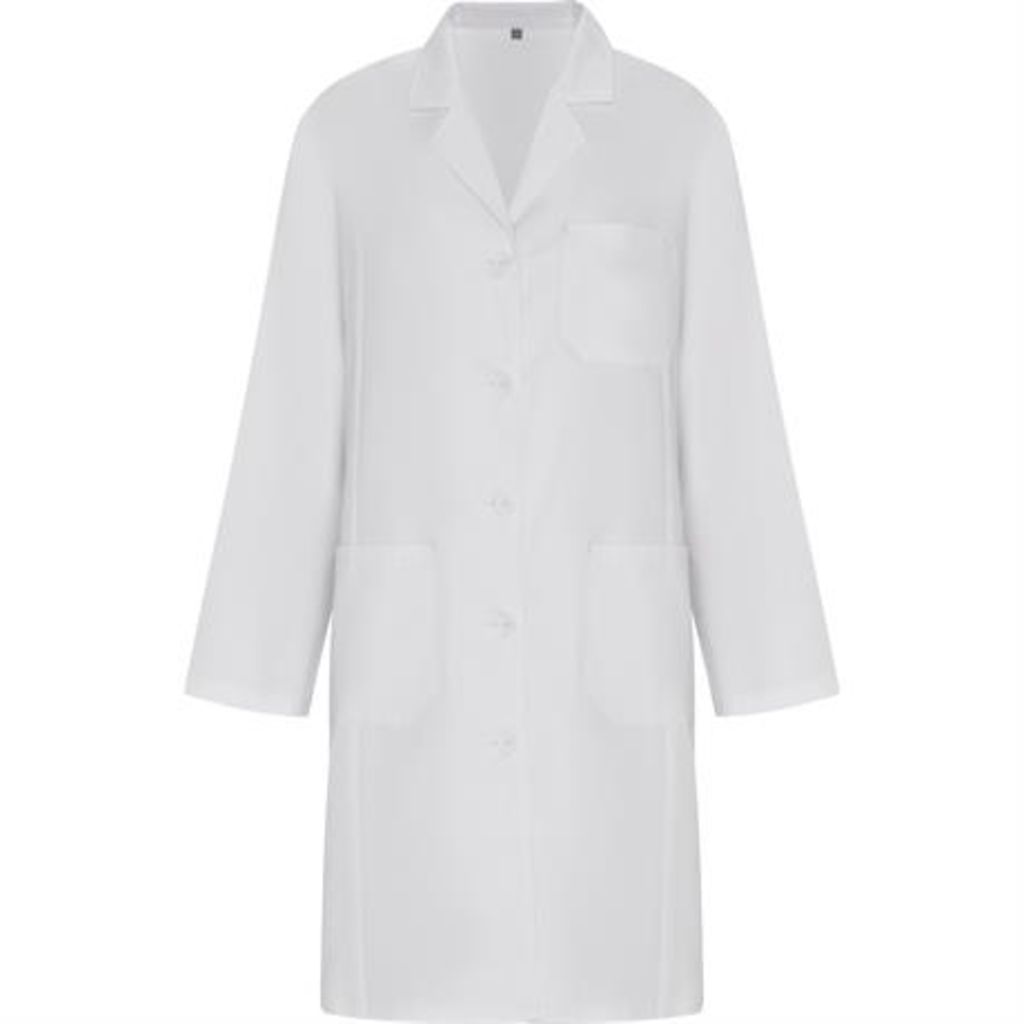 Приталений службовий халат з довгими рукавами, колір білий  розмір XS