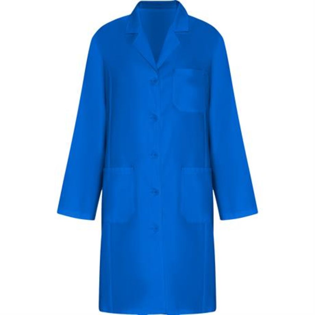 Приталений службовий халат з довгими рукавами, колір яскраво-синій  розмір XS