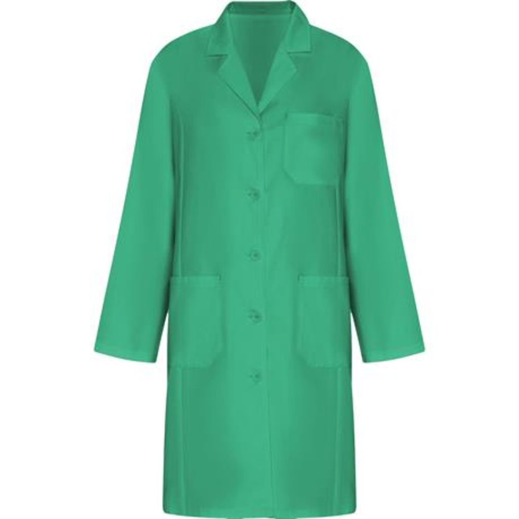Приталенный служебный халат с длинными рукавами, цвет лабораторный зелёный  размер XS