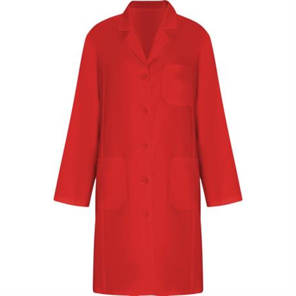 Приталений службовий халат з довгими рукавами, колір червоний  розмір XS