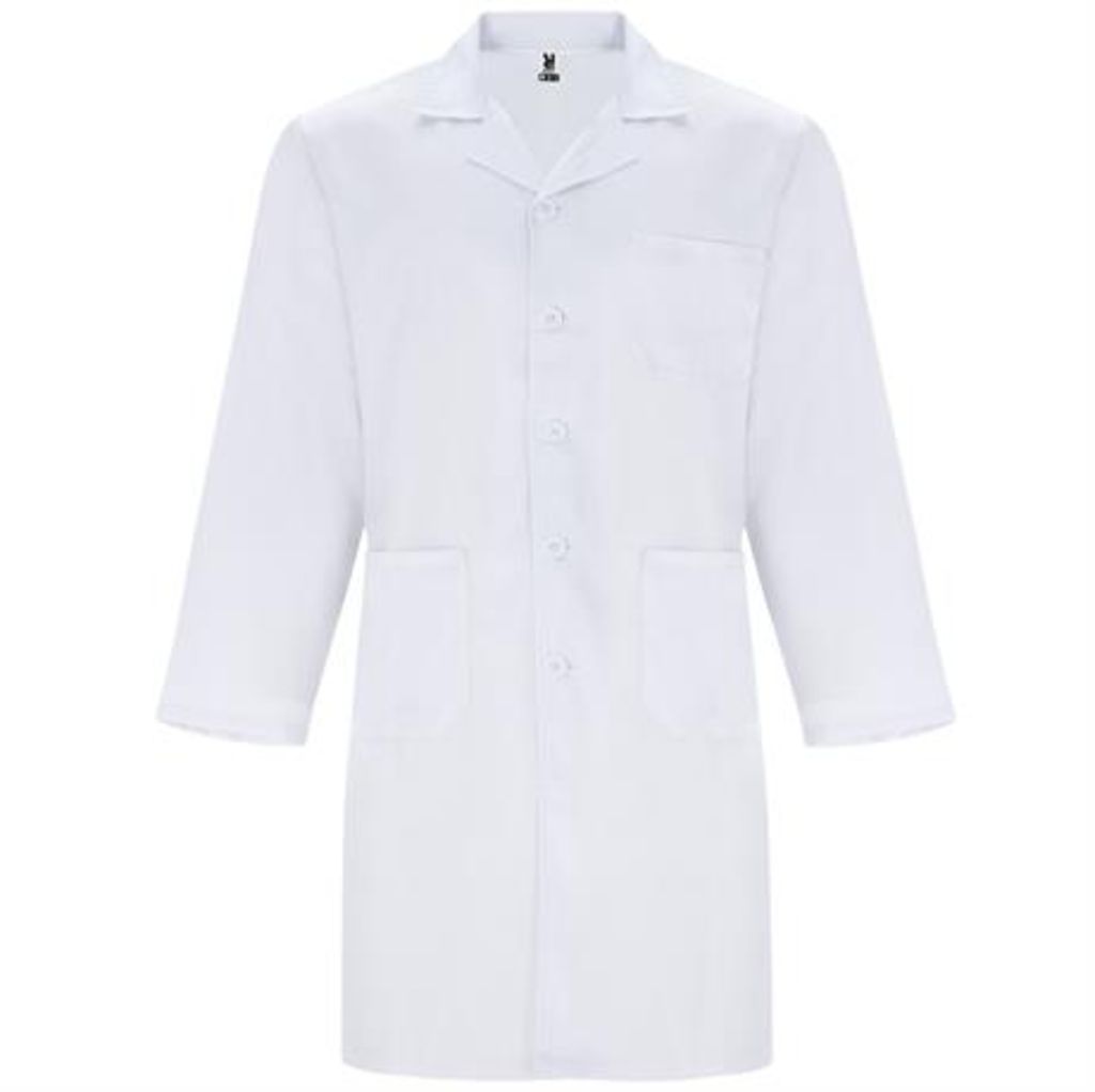 Службовий халат унісекс з довгими рукавами, колір білий  розмір 4XL