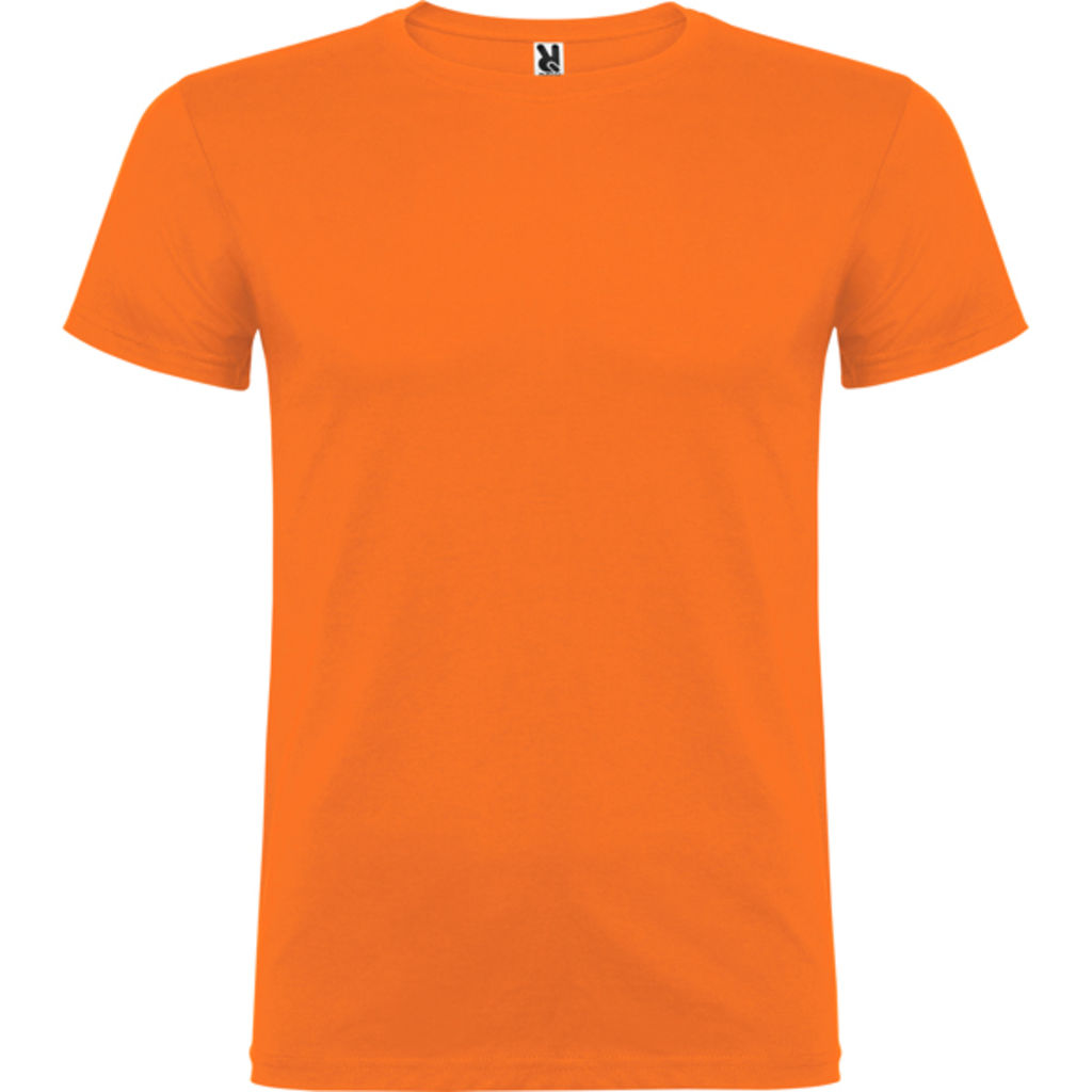 Футболка с короткими рукавами и двойной круглой горловиной с эластаном, цвет оранжевый  размер XS