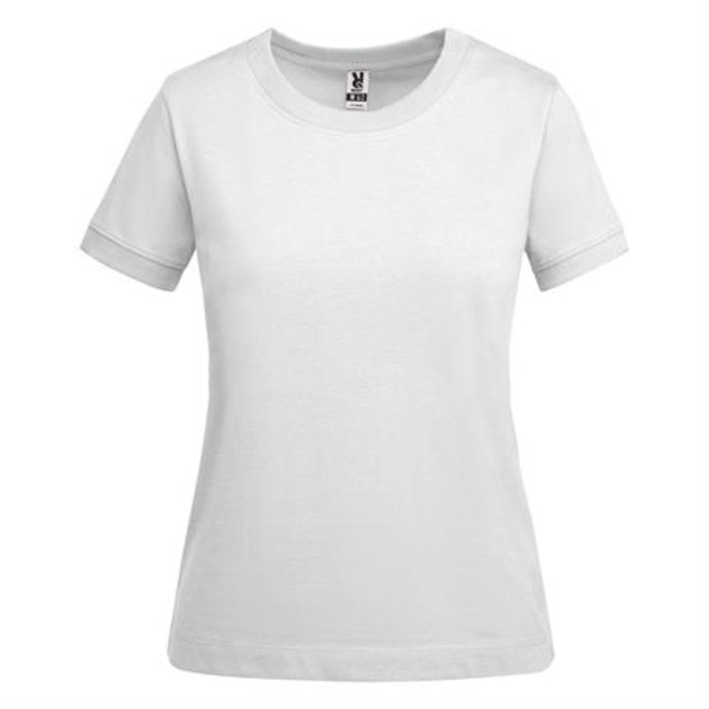 Жіноча щільна бавовняна футболка з коротким рукавом, колір білий  розмір S