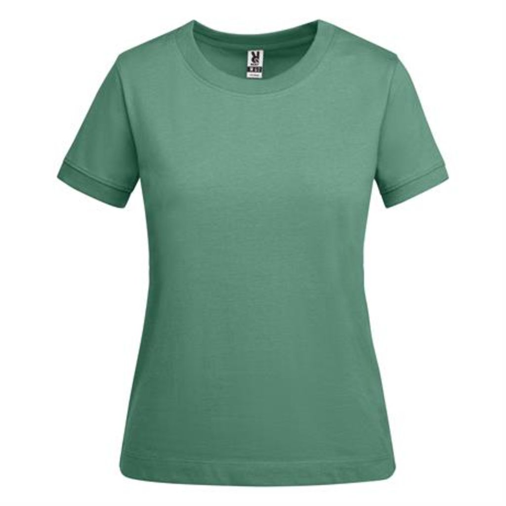 Жіноча щільна бавовняна футболка з коротким рукавом, колір темна м'ята  розмір S