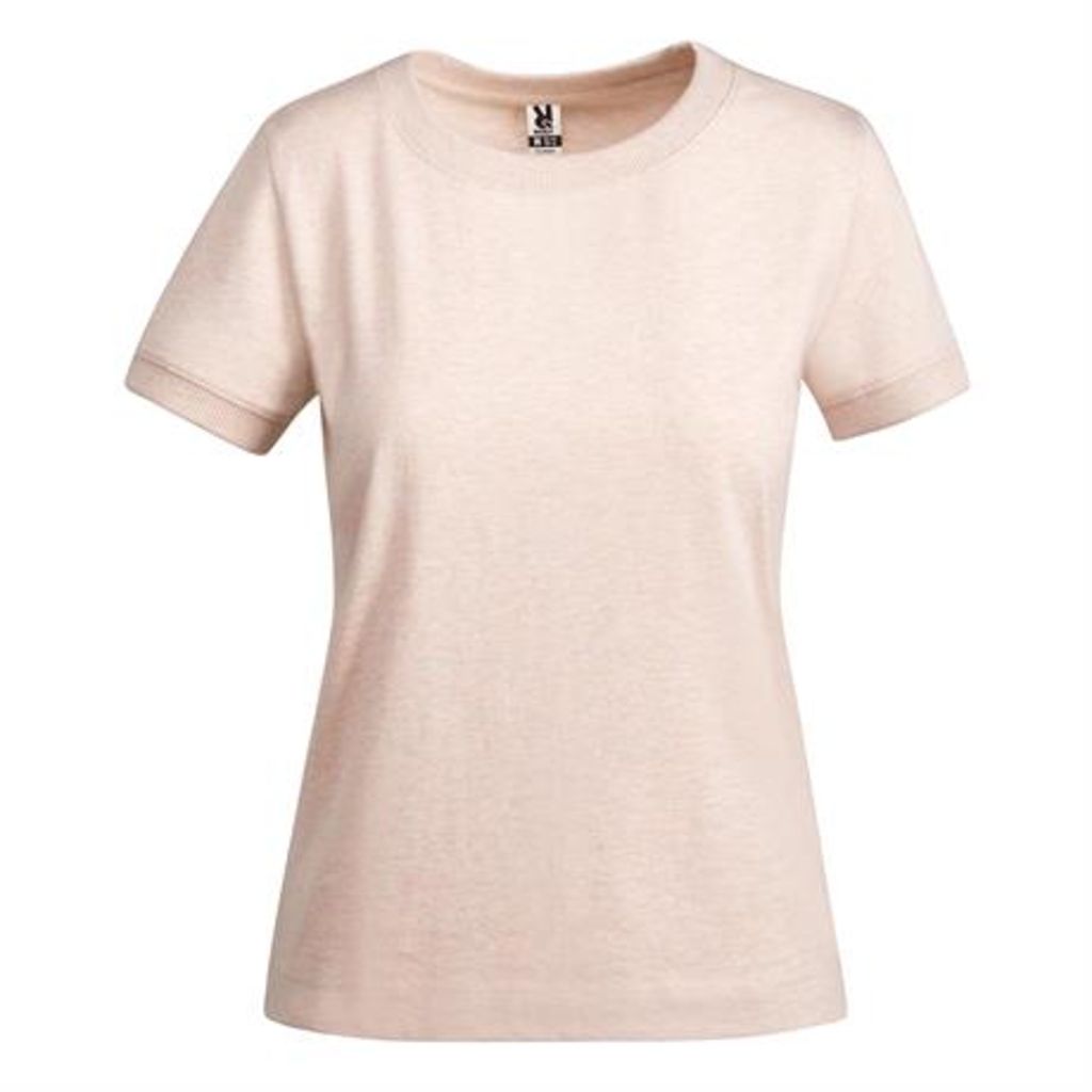 Жіноча щільна бавовняна футболка з коротким рукавом, колір меланж  розмір S
