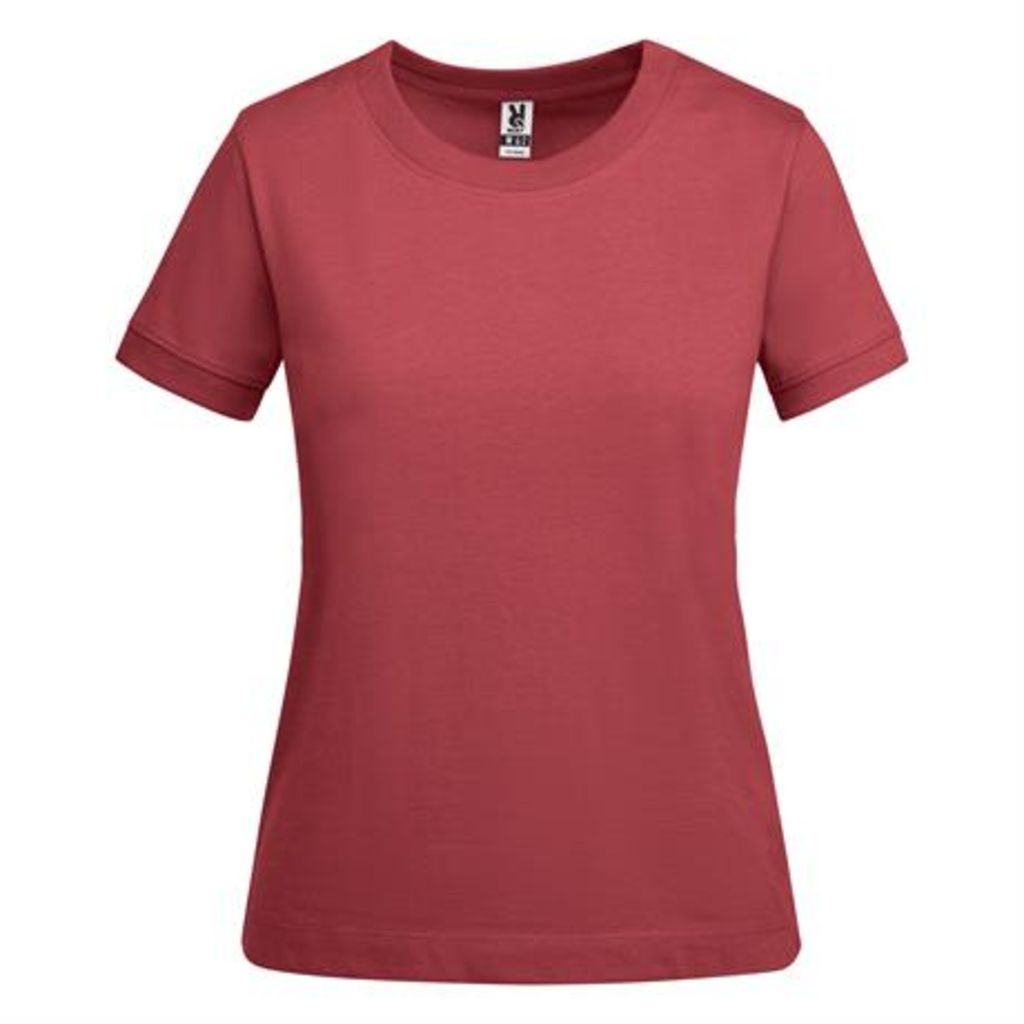Жіноча щільна бавовняна футболка з коротким рукавом, колір червоний  розмір S