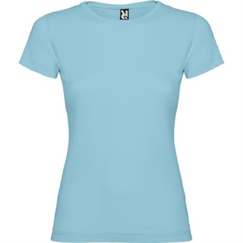 Приталена футболка з короткими рукавами та боковими швами, колір небесно-блакитний  розмір 3XL
