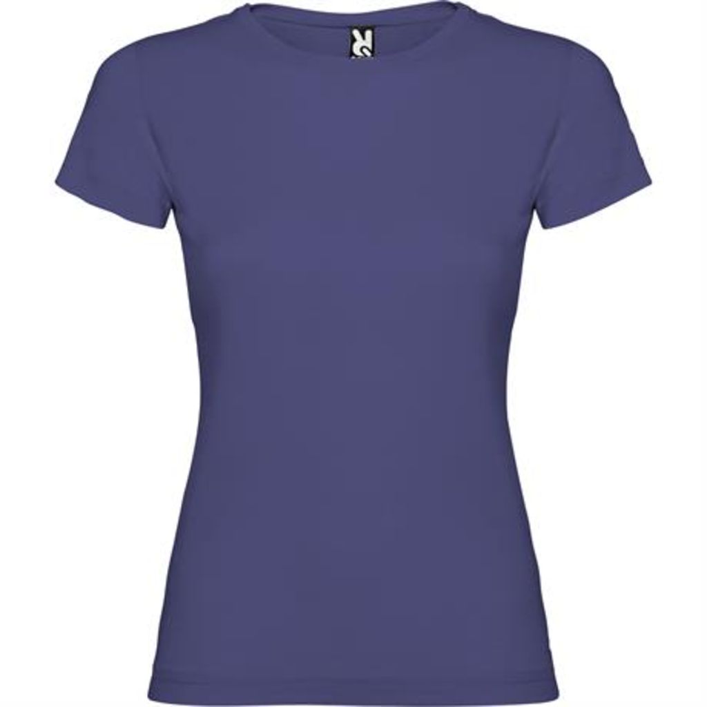 Приталена футболка з короткими рукавами та боковими швами, колір денім синій  розмір 3XL