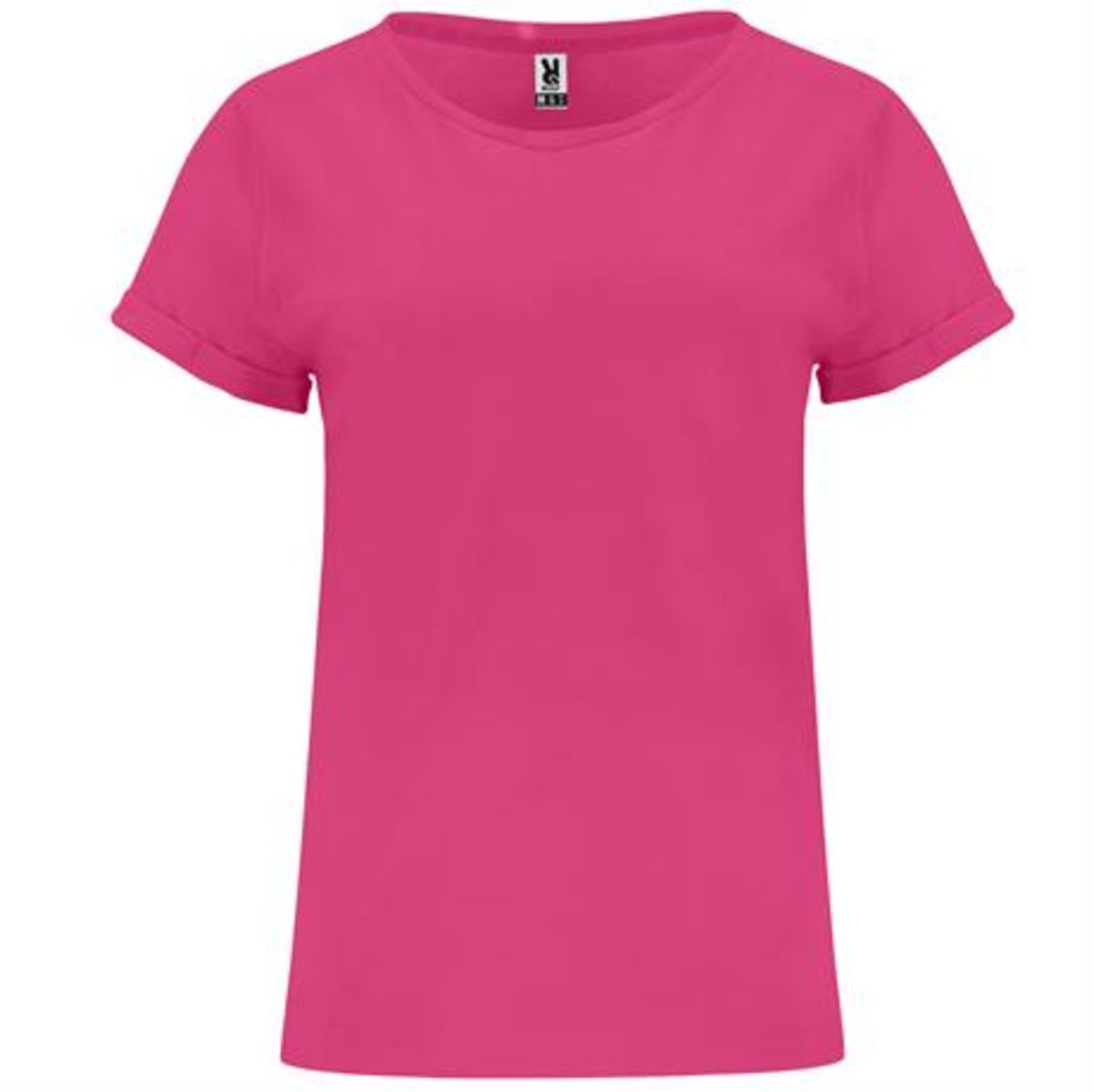 Женская футболка с короткими рукавами, цвет темно-розовый  размер S