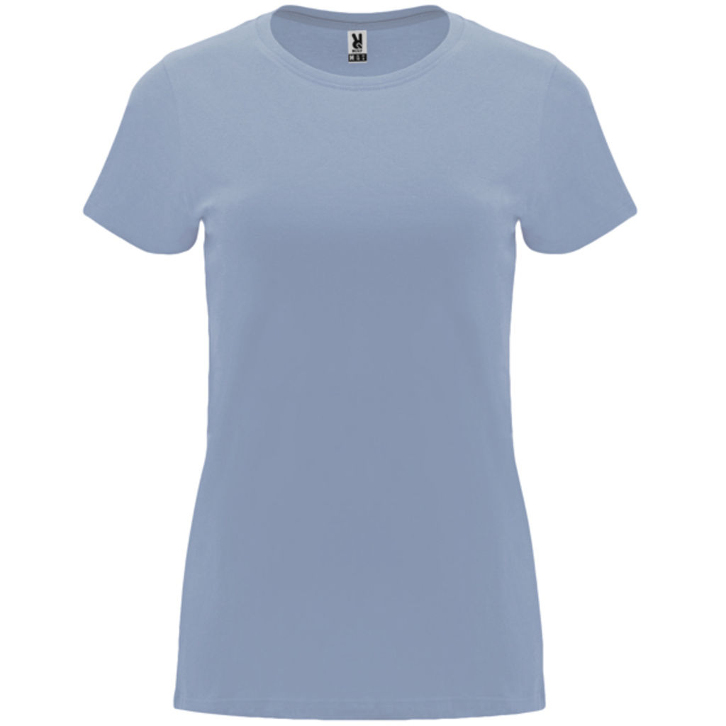 Приталенная женская футболка с короткими рукавами, цвет zen blue  размер S