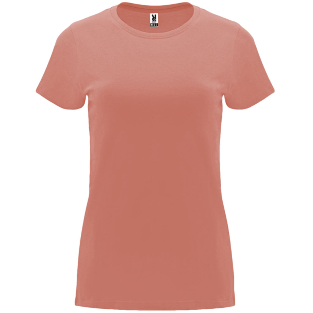 Приталенная женская футболка с короткими рукавами, цвет clay orange  размер S