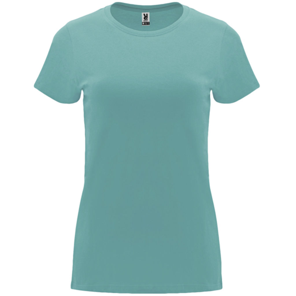 Приталенная женская футболка с короткими рукавами, цвет dusty blue  размер S