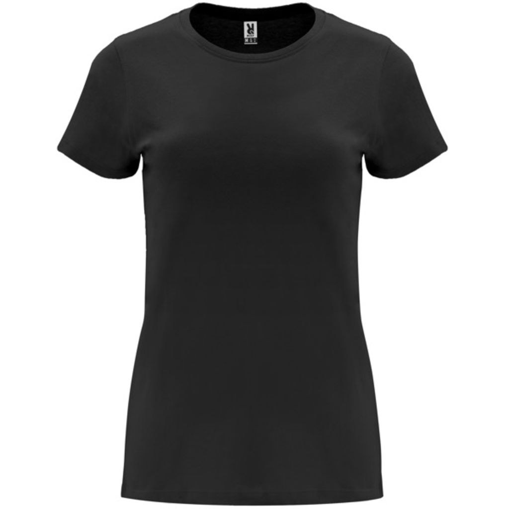 Приталенная женская футболка с короткими рукавами, цвет черный  размер 3XL