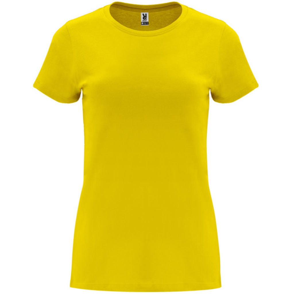 Жіноча приталена футболка з короткими рукавами, колір жовтий  розмір 3XL