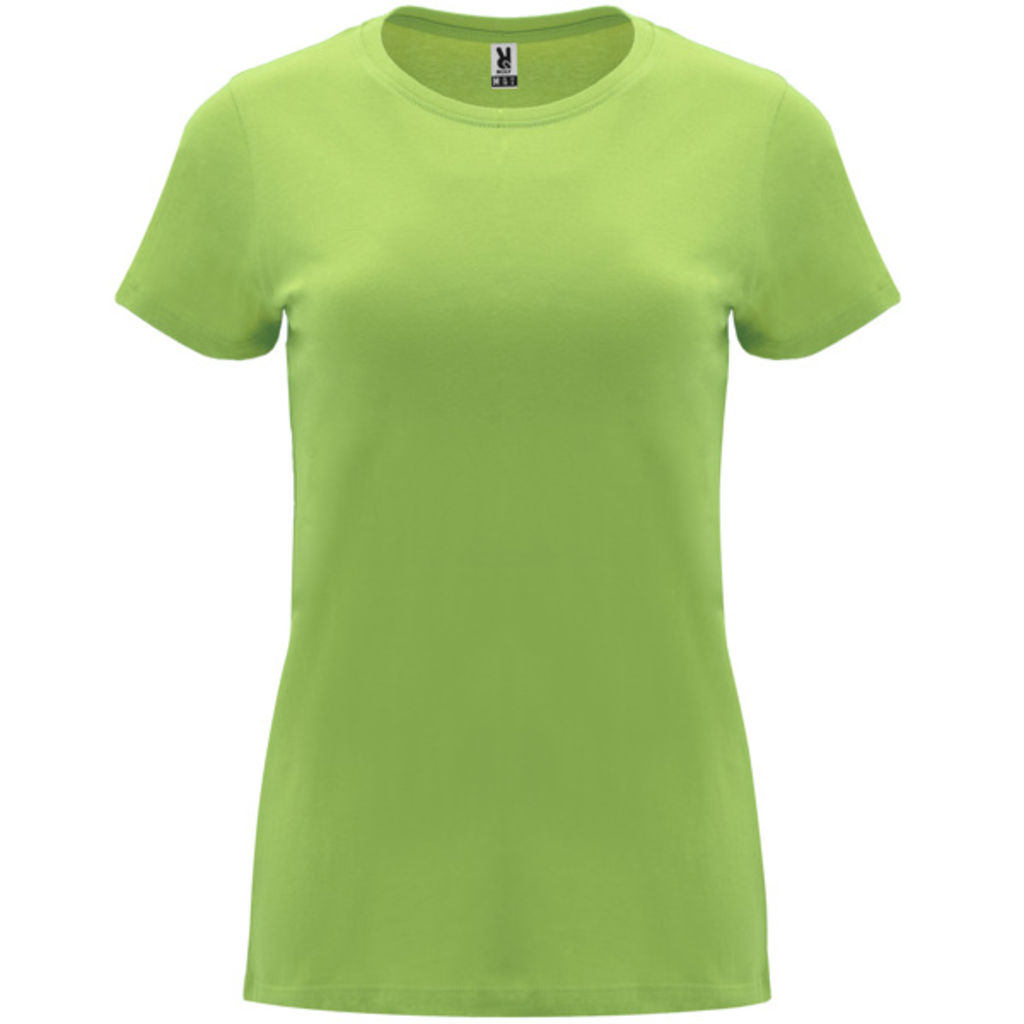Жіноча приталена футболка з короткими рукавами, колір зелений оазис  розмір 3XL