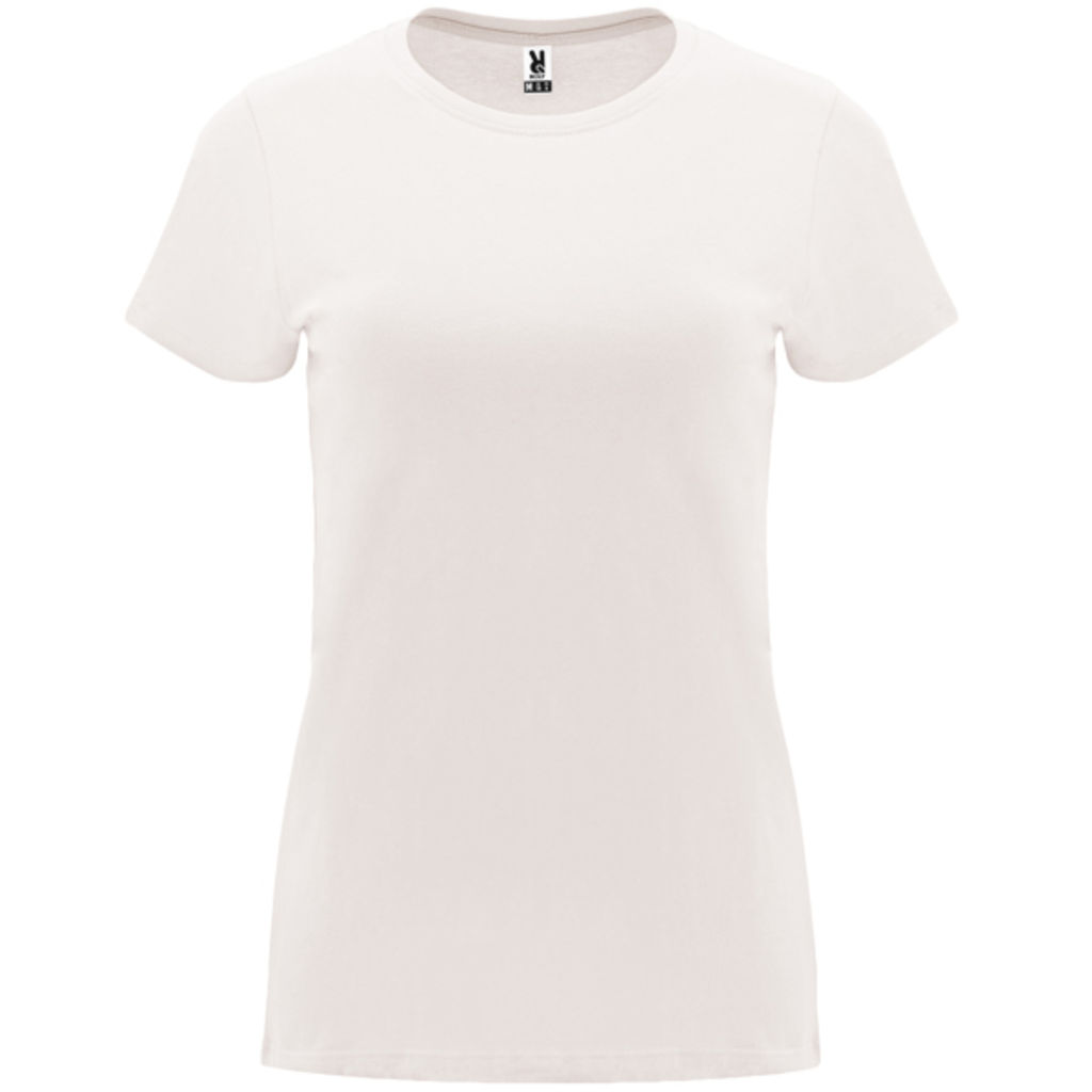 Приталенная женская футболка с короткими рукавами, цвет белый винтаж  размер 3XL