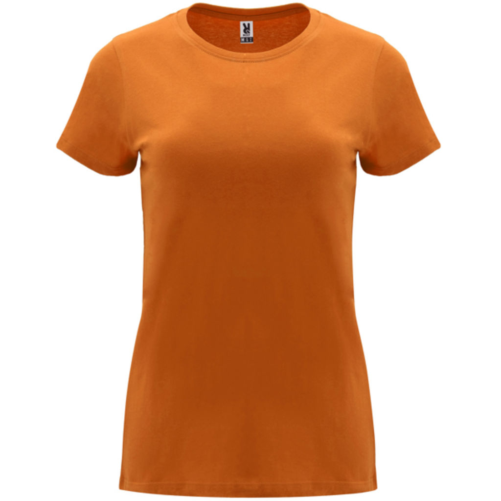 Приталенная женская футболка с короткими рукавами, цвет оранжевый  размер 3XL