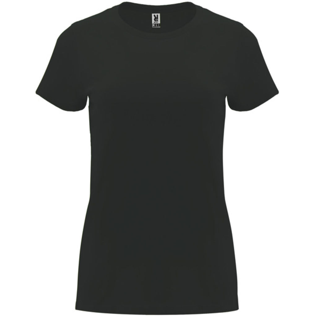 Приталенная женская футболка с короткими рукавами, цвет темный графит  размер 3XL