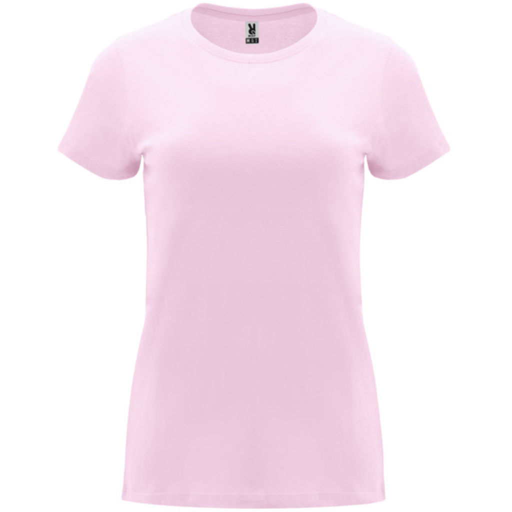 Жіноча приталена футболка з короткими рукавами, колір світло-рожевий  розмір 3XL