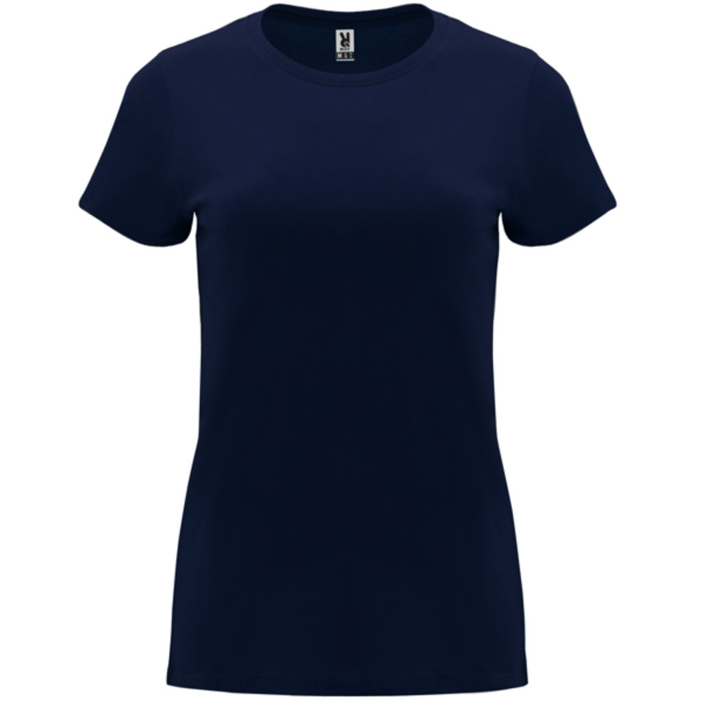 Приталенная женская футболка с короткими рукавами, цвет морской синий  размер 3XL