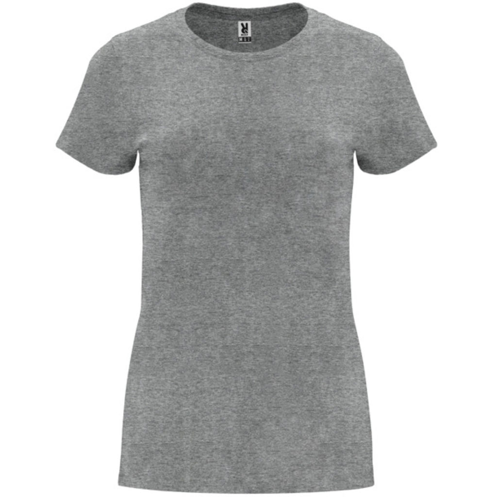 Жіноча приталена футболка з короткими рукавами, колір строкатий сірий  розмір 3XL