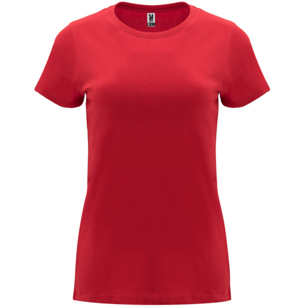 Жіноча приталена футболка з короткими рукавами, колір червоний  розмір 3XL