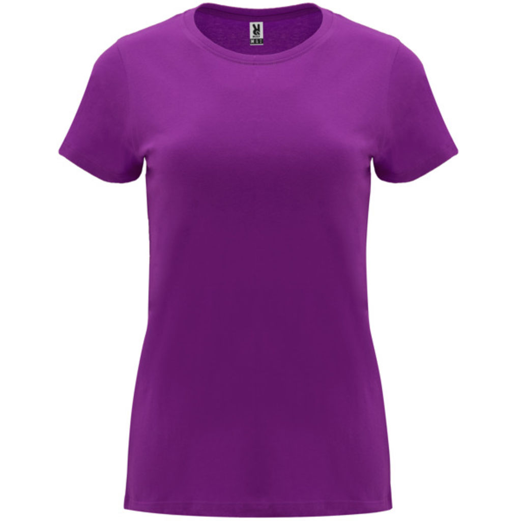 Приталенная женская футболка с короткими рукавами, цвет фиолетовый  размер 3XL