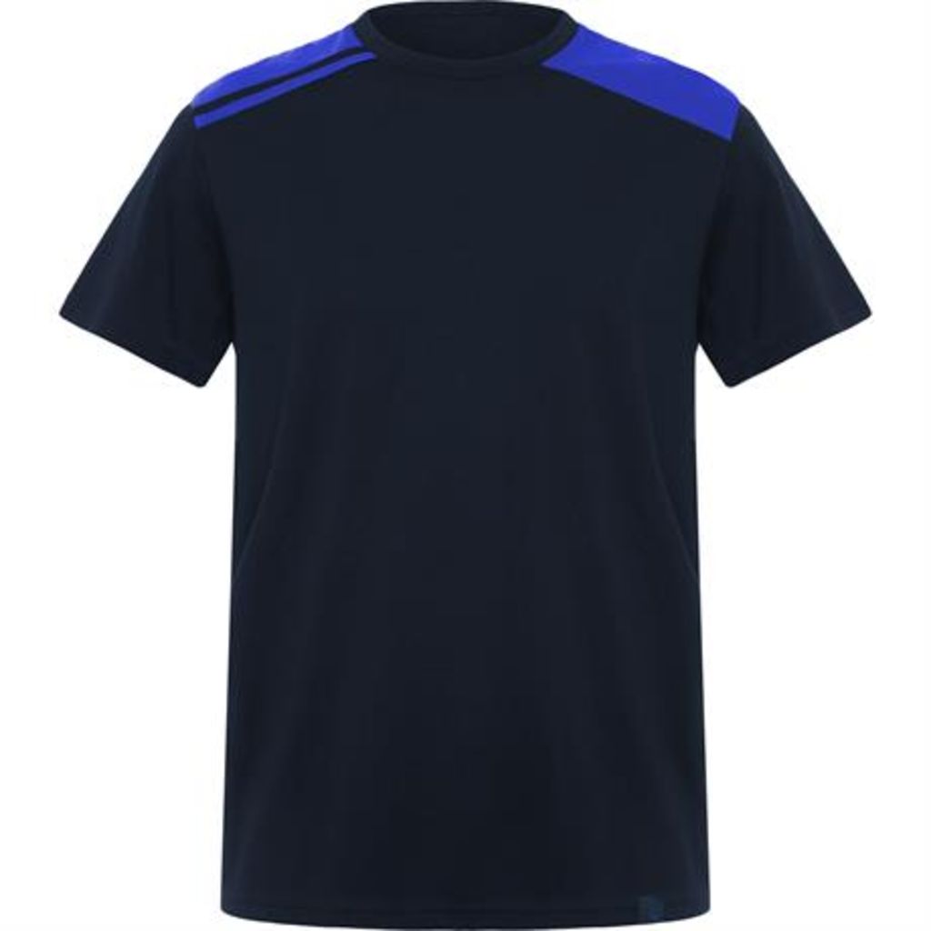 Футболка комбінованого кольору з короткими рукавами, колір темно-синій, яскраво-синій  розмір S