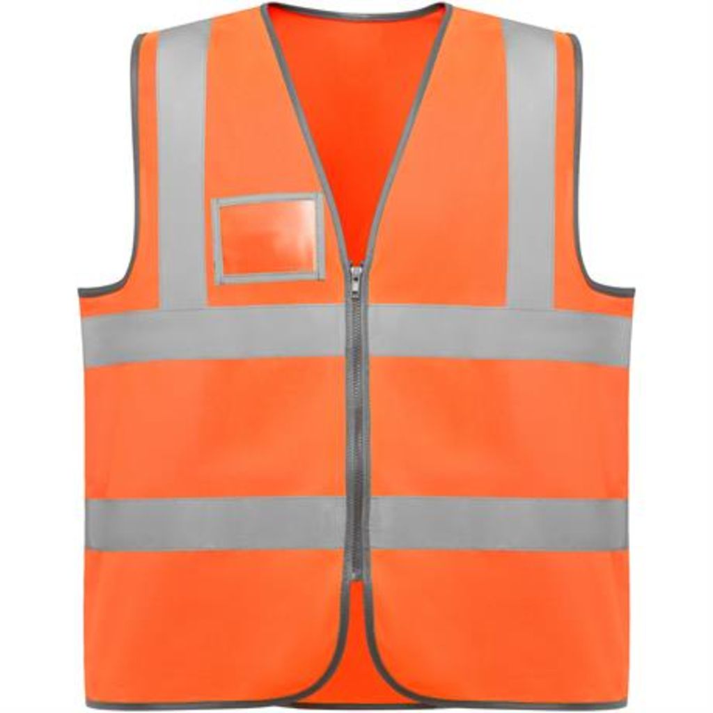 Светоотражающий жилет с застежкой·молнией спереди, цвет флуоресцентный оранжевый  размер XL-2XL
