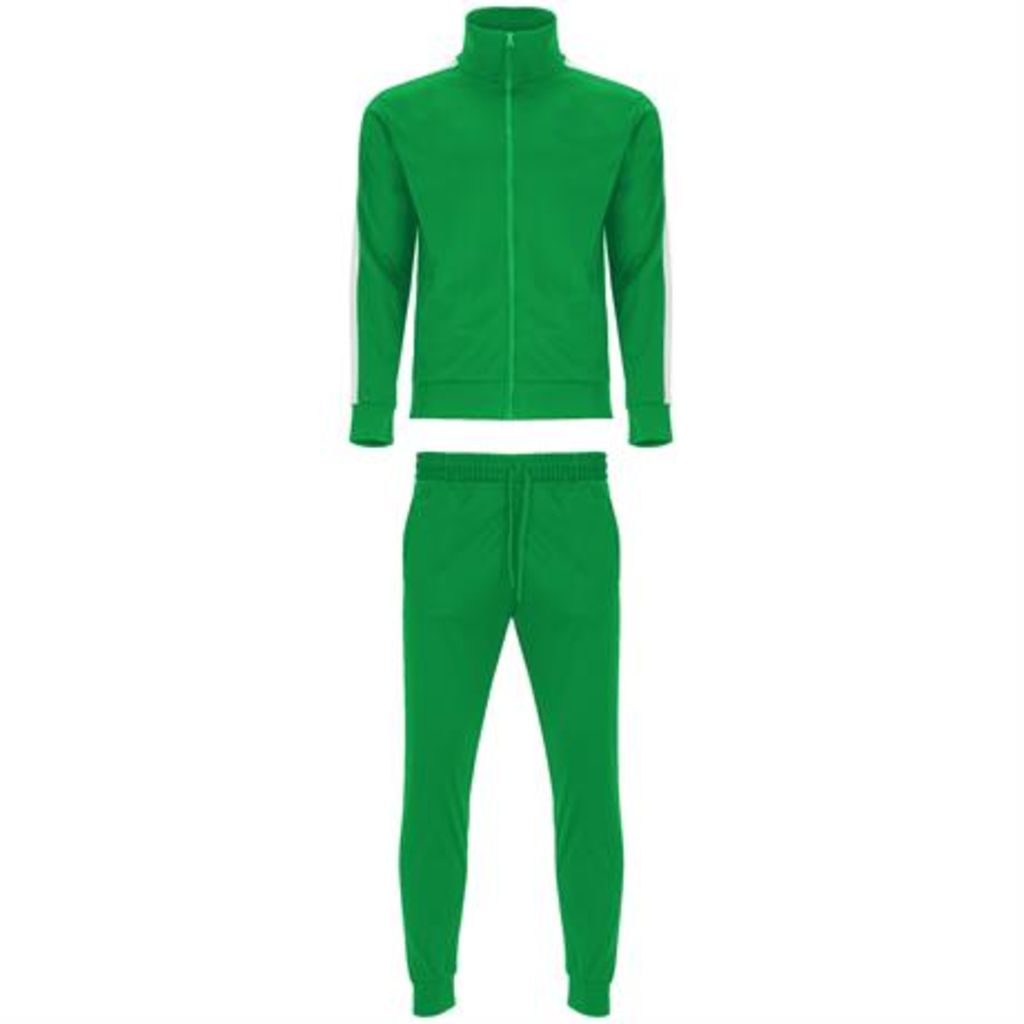 Комбинированный спортивный костюм с кофтой и брюками, цвет папаротниковый  размер S