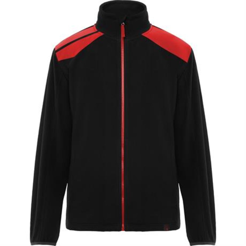 Флисовая куртка в двухцветной комбинации, цвет черный, красный  размер S