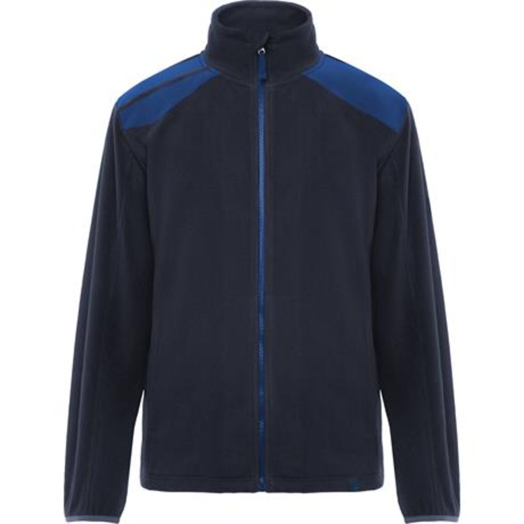 Флисовая куртка в двухцветной комбинации, цвет морской синий, королевский синий  размер L