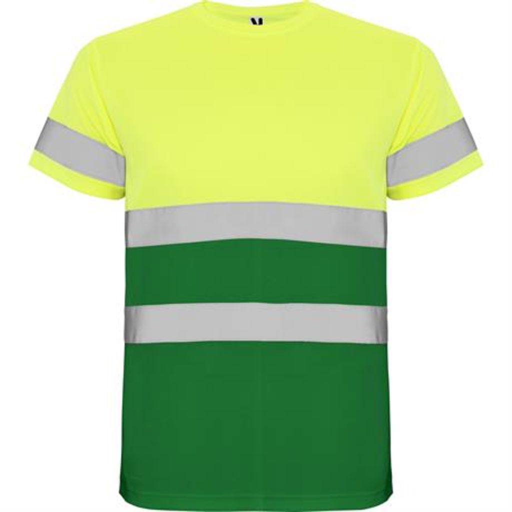 Техническая футболка повышенной видимости с короткими рукавами, цвет garden green, fluor yellow  размер S