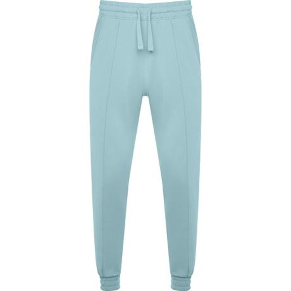 Прямые удлиненные брюки с манжетами на штанинах, цвет выстиранный голубой  размер XS