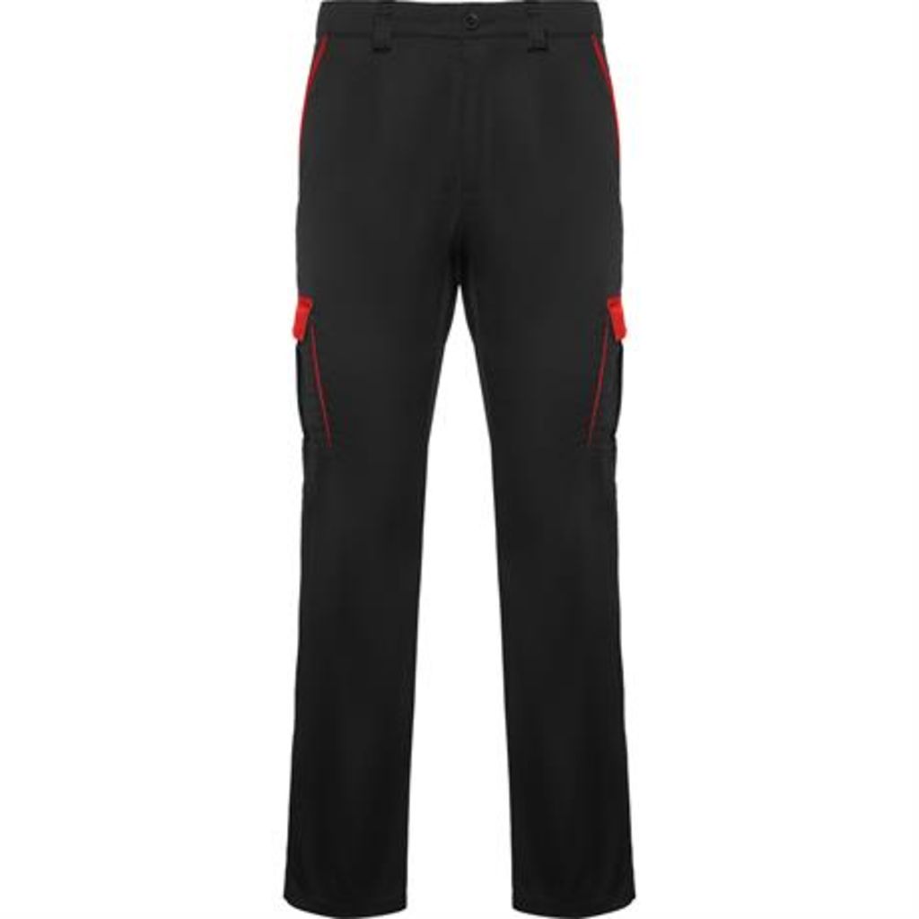 Удлиненные брюки в двухцветной комбинации, цвет черный, красный  размер 38