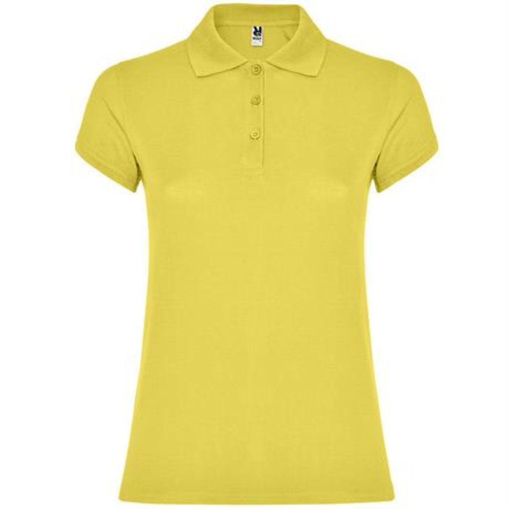 Жіноча футболка поло з короткими рукавами, колір amarillo maíz  розмір S