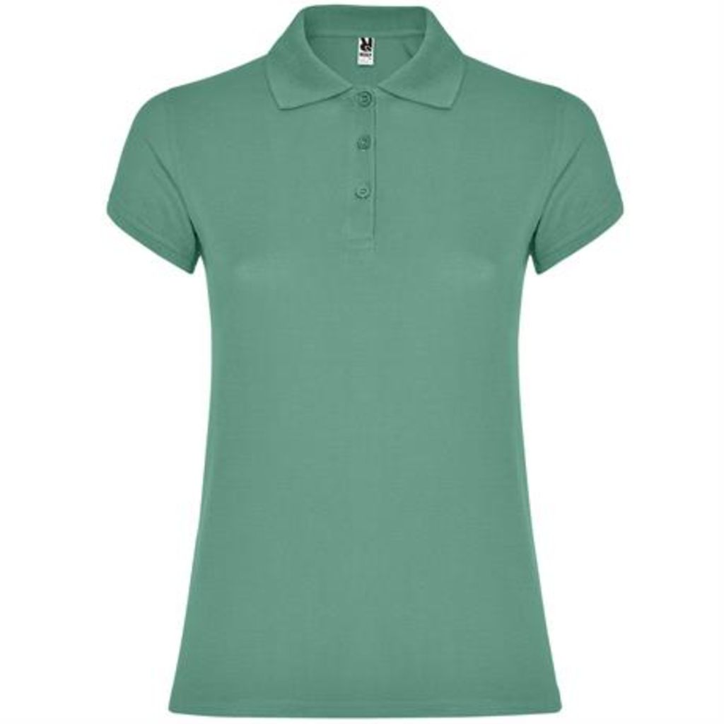 Женская футболка поло с короткими рукавами, цвет dark mint  размер S