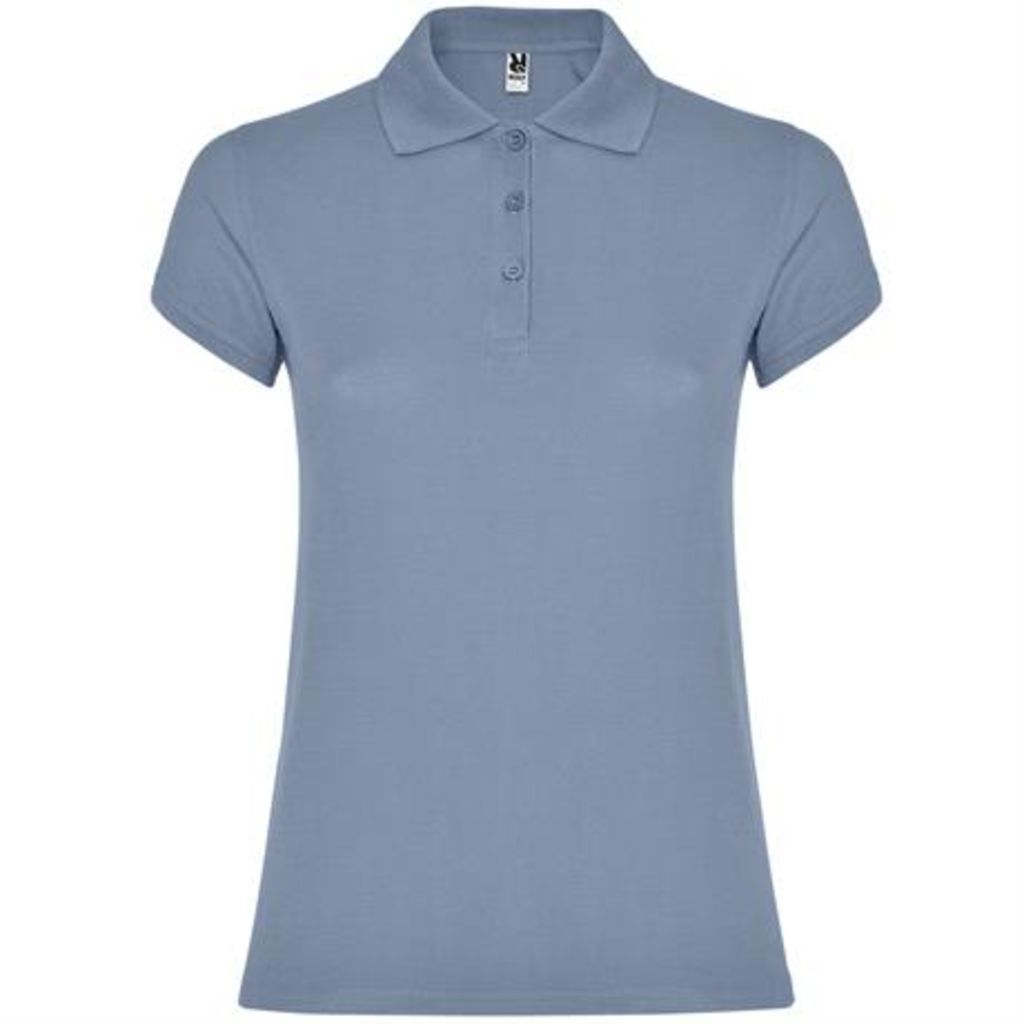 Женская футболка поло с короткими рукавами, цвет zen blue  размер S