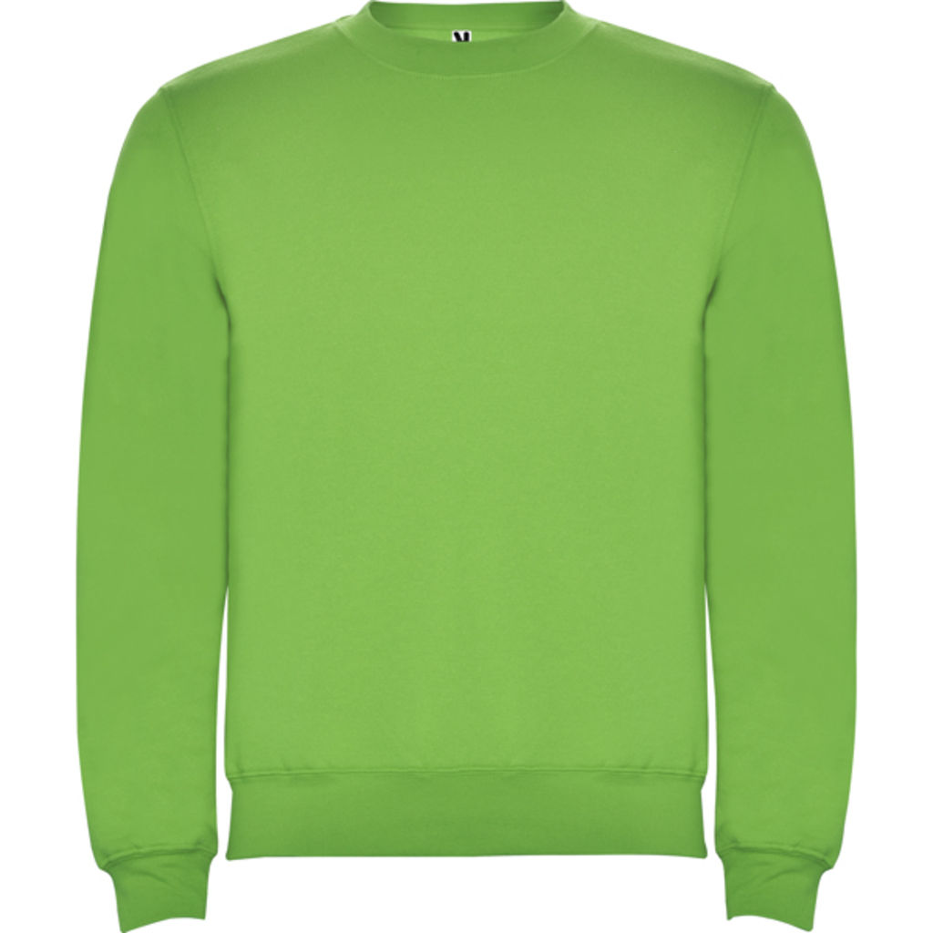Классический свитшот с горловиной, манжетами и низом в рубчик 1 x 1 с эластаном, цвет светло-зеленый  размер 3XL