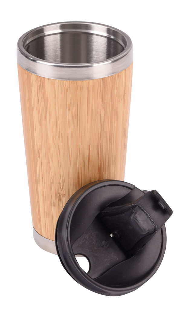 Термокружка TAKE BAMBOO, колір коричневий, срібний, чорний - 56-0304574- Фото №1