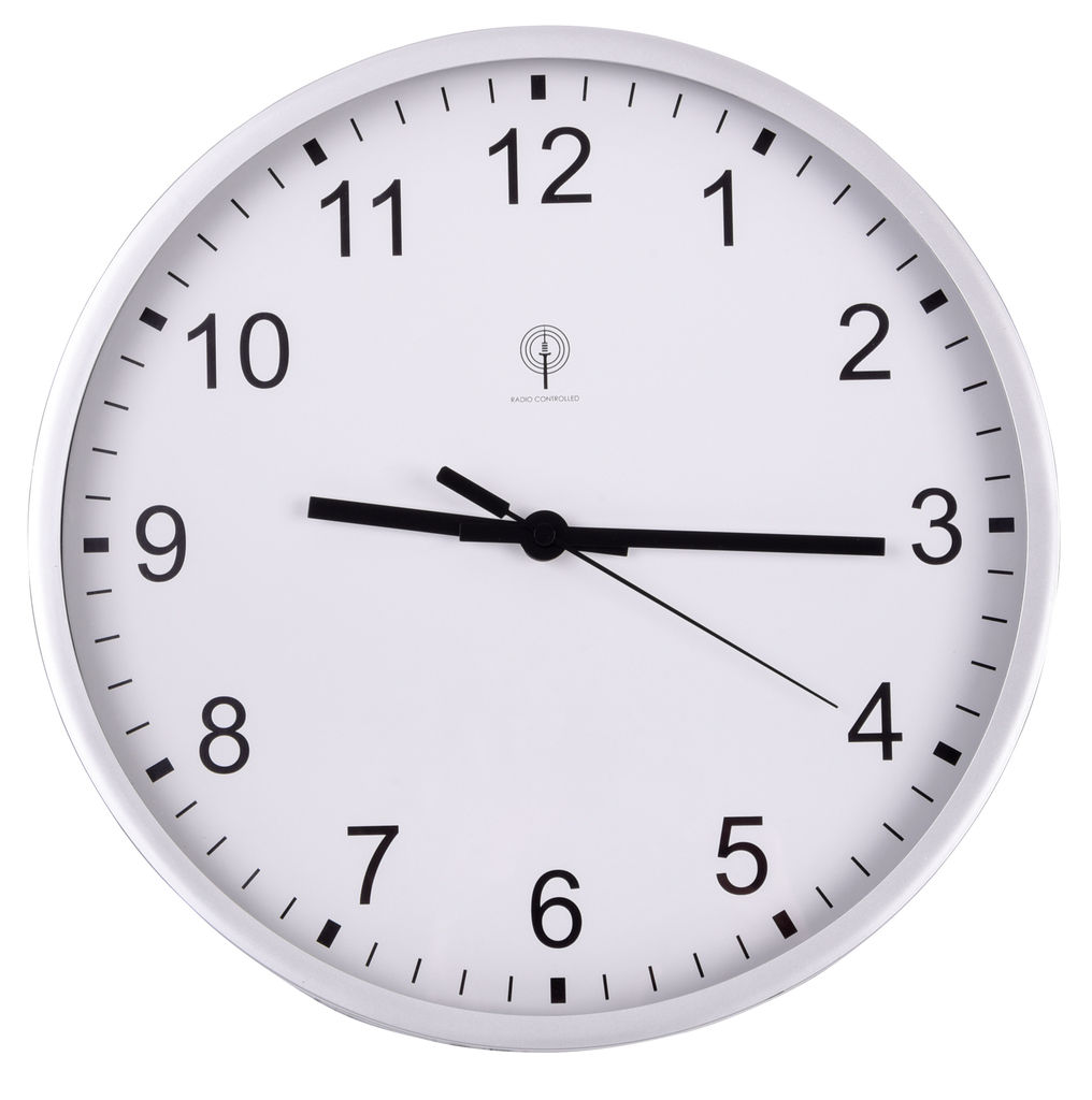 Радиоуправляемые настенные часы URANUS, цвет серебряный, белый