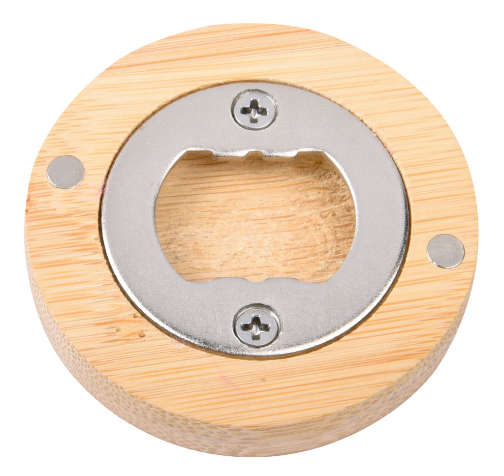 Открывалка для бутылок BAMBOO COIN, цвет коричневый, серебряный - 56-0499119- Фото №1