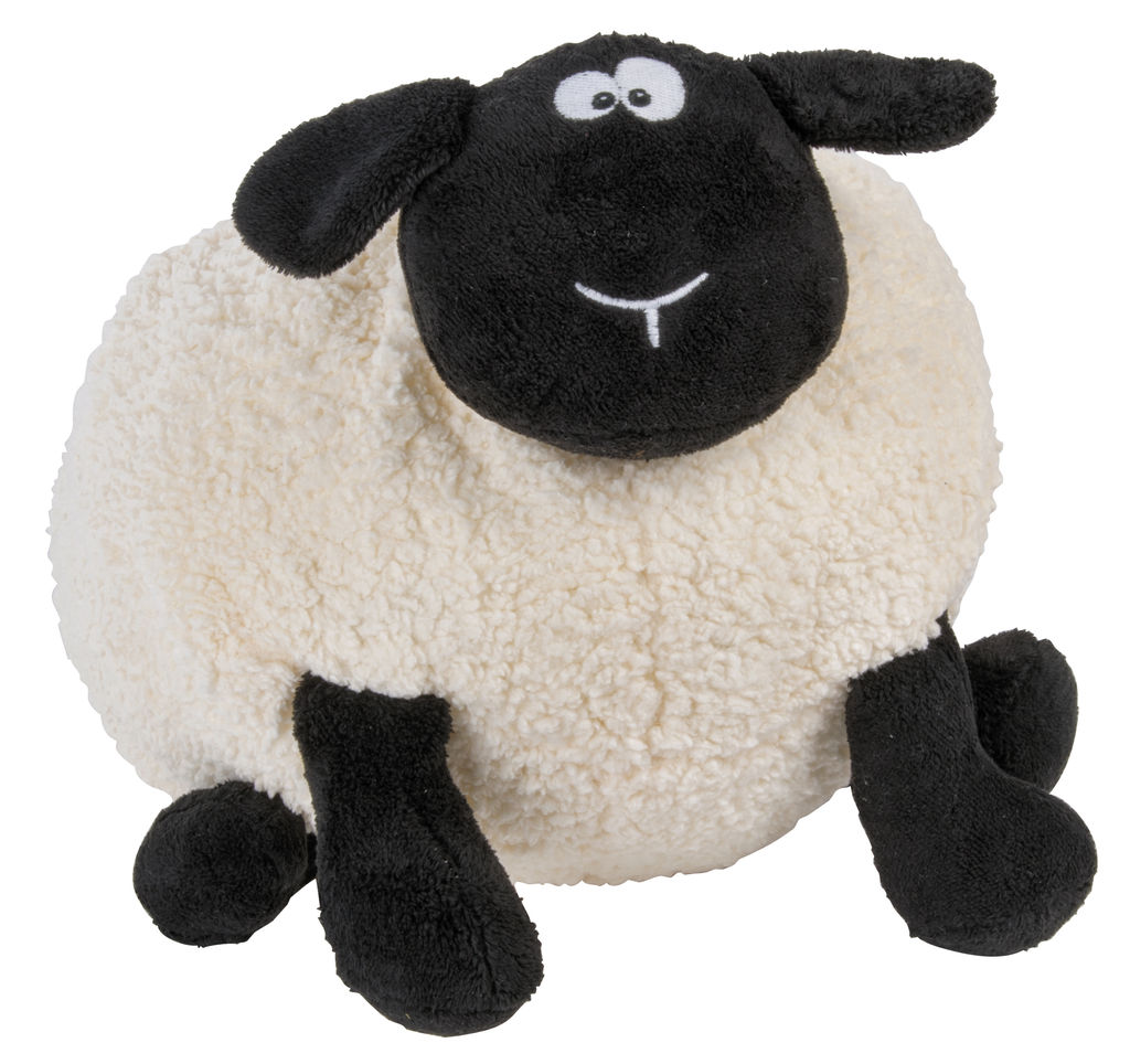 Велика плюшева овечка SAMIRA, колір чорний, білий