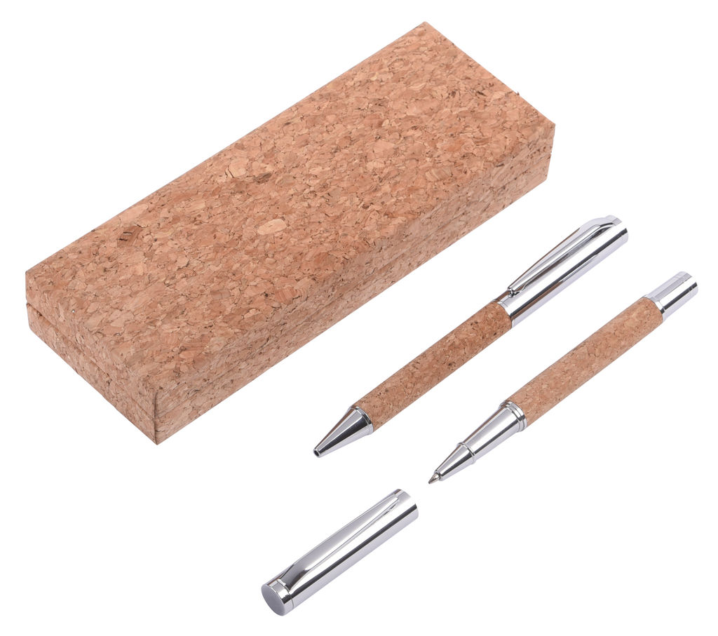 Письменный набор CORK SIGNATURE, цвет коричневый, серебро - 56-1101684- Фото №1