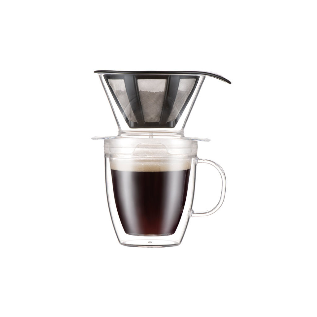 POUR OVER Фильтр для кофе и изотермическая чашка, цвет прозрачный