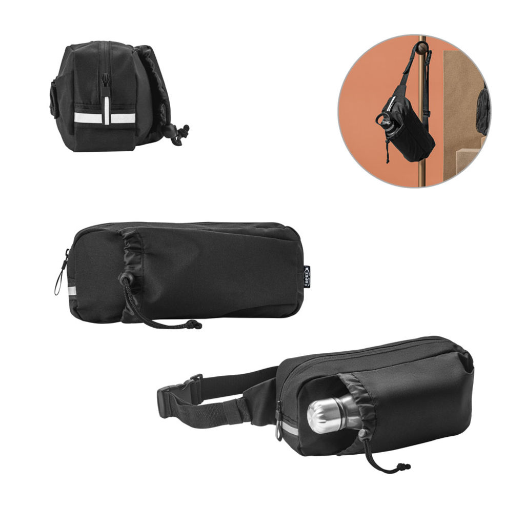 DELFOS POUCH. Поясна сумка rPET, колір чорний - 92091-103- Фото №9
